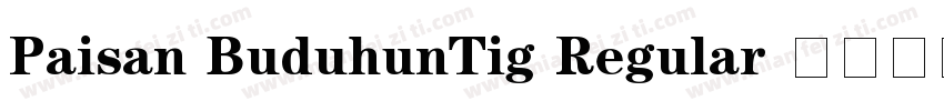 Paisan BuduhunTig Regular 字体下载字体转换